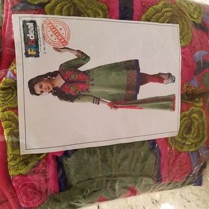 Fabdeal Women's Indian Designer Wear Embroidered Salwar Green